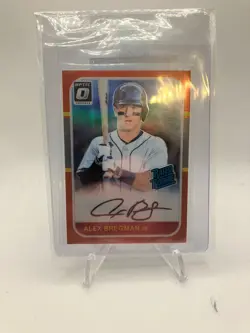 alex bregman optic donruss orange /5 auto 1987 retro signatures 1987-AX - Image 1