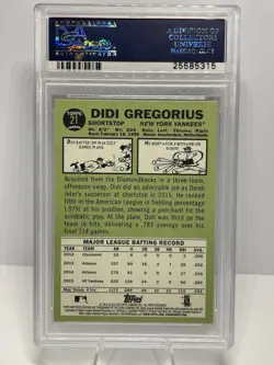 DIDI GREGORIUS 2016 Topps Heritage ACTION IMAGE VARIATION SP #21 PSA 10 Yankees - Image 2