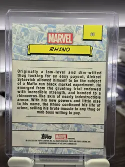 2024 Topps Chrome Marvel #69 Rhino /399 Spider Web Refractor - Image 3