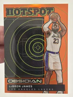 2024-25 Obsidian Lebron James HotSpot Electric Etch Orange Flood /99 Lakers 11 - Image 1