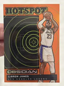 2024-25 Obsidian Lebron James HotSpot Electric Etch Orange Flood /99 Lakers 11 - Image 2