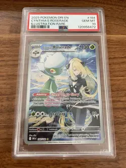 Pokemon TCG Destined Rivals Cynthia's Roserade Illustration Rare PSA 10 - Image 1