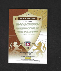 2014 Panini Hall of Fame 75th Anniversary Richie Ashburn Crusade Purple /50 - Image 2