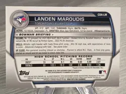 Landen Maroudis 2023 Bowman Chrome Draft Autograph 1st Bowman Toronto Blue Jays - Image 2