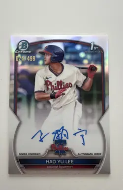 2023 Bowman 1st Chrome Auto Hai Yu Lee #CPA-HL Refractor /499 🔥🔥Detroit Tigers - Image 1