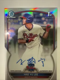 2023 Bowman 1st Chrome Auto Hai Yu Lee #CPA-HL Refractor /499 🔥🔥Detroit Tigers - Image 3