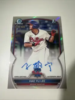 2023 Bowman 1st Chrome Auto Hai Yu Lee #CPA-HL Refractor /499 🔥🔥Detroit Tigers - Image 4