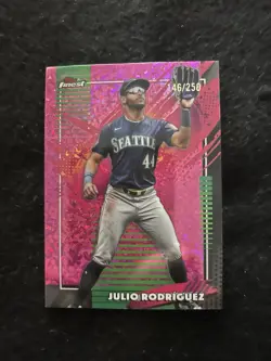 2026 Topps Finest Julio Rodriguez Pink Mini Diamond Rare /250 Seattle Mariners - Image 1