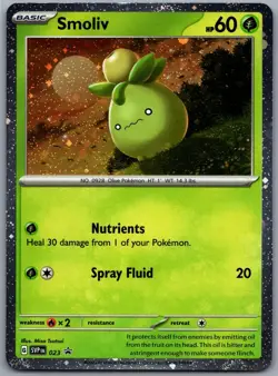 Smoliv 023 COSMO HOLO Promo Scarlet & Violet Promo Pokemon NM - Image 1