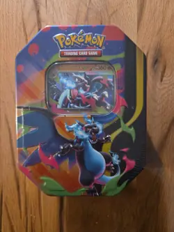 Pokemon TCG Mega Charizard Glurak X EX Tin Box 4 Boosterpacks Neu OVP - Image 1