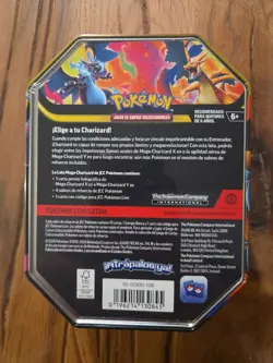 Pokemon TCG Mega Charizard Glurak X EX Tin Box 4 Boosterpacks Neu OVP - Image 2