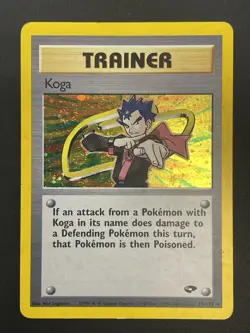 Koga Holo Pokemon Swirl Rare Gym Challenge 019/132 LP Pokemon Card Tcg - Image 2