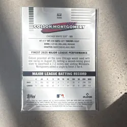 2026 Topps Finest #291 Colson Montgomery Rare Blue Mini-Diamond Refractor /150 - Image 2