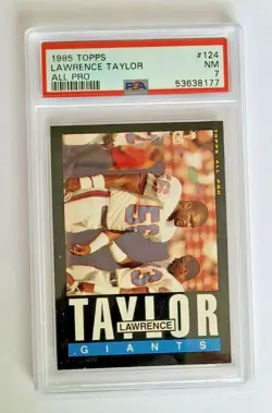 1985 Topps Lawrence Taylor ALL PRO #124 PSA 7 NM - Image 1