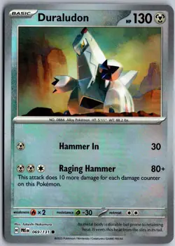 Duraludon (Master Ball Pattern) 069/131 Common Prismatic Evolutions Pokemon NM - Image 1