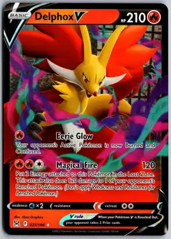Delphox V 027/196 V Rare Lost Origin Pokemon NM - Image 1