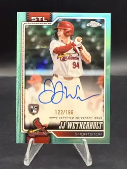 JJ Wetherholt 2026 Topps Chrome Aqua Rookie Autograph RA-JJW *Auto* RC /199 🔥🔥 - Image 1