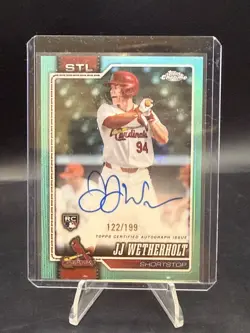 JJ Wetherholt 2026 Topps Chrome Aqua Rookie Autograph RA-JJW *Auto* RC /199 🔥🔥 - Image 3