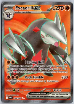 Excadrill ex 160/086 Ultra Rare Black Bolt Pokemon NM - Image 1