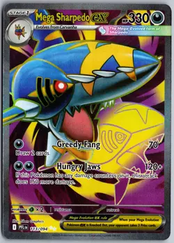 Mega Sharpedo ex 113/094 Ultra Rare Phantasmal Flames Pokemon NM - Image 1