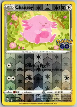 Chansey 051/078 REVERSE HOLO Uncommon Pokemon GO Pokemon NM - Image 1