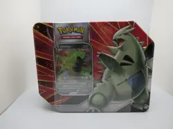 New and Factory Sealed Pokemon TCG Sword & Shield V Strikers Tin - Tyranitar V - Image 1