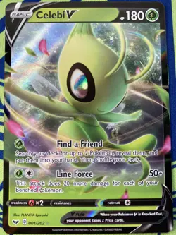 Pokemon TCG Celebi V Sword & Shield Base Set 001/202 Holo Ultra Rare - Image 1