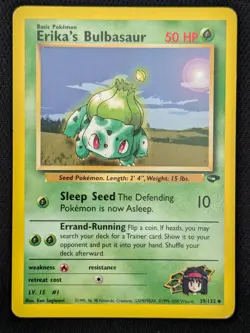 Erika's Bulbasaur 39/132 Gym Challenge Unlimited Pokemon Card WOTC TCG - Image 1