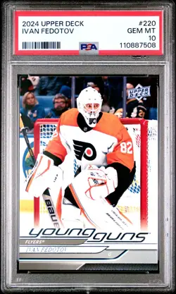 2024-25 Upper Deck Ivan Fedotov Young Guns Rookie RC #220 GEM MT PSA 10 - Image 1