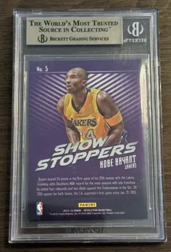 2015-16 Panini Revolution Showstoppers Kobe Bryant BGS 9.5 RARE - Image 3