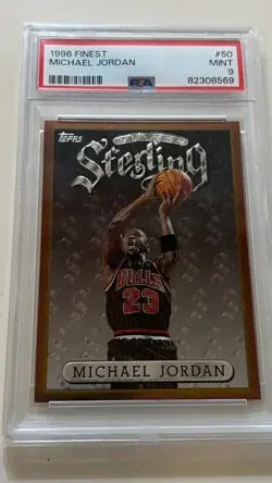 1996-97 Topps Finest Sterling Bronze Michael Jordan #50 psa 9 - Image 1