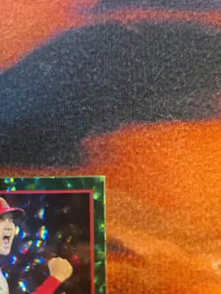 2023 Topps Series 1 Shohei Ohtani #17 Green Foil #/499 Whiting Top Right Corner - Image 2