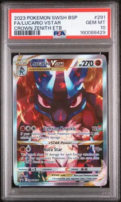 Pokemon 2023 Lucario VSTAR SWSH291 Black Star Promo Crown Zenith GEM MINT PSA 10 - Image 1