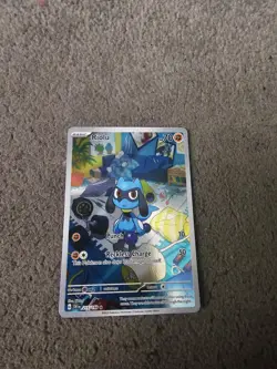Riolu 215/198 Scarlet & Violet Illustration Full Art Holo Pokemon Card NM - Image 3