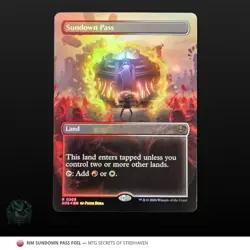MTG Sundown Pass 305 Borderless Foil Near Mint Secrets of Strixhaven SOS - Image 1