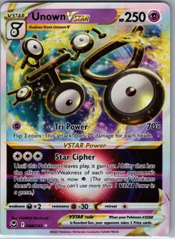 Unown VSTAR 066/195 SWSH12: Silver Tempest - Pokemon Card - NM - Image 1