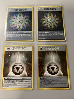 Pokemon TCG Japanese Holo Energy Lot of 4 Cards - Rainbow Energy & Metal Energy - Image 1
