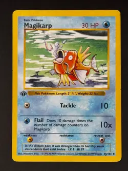 Pokemon TCG: Magikarp - 1st Edition Uncommon Base Set Shadowless 35/102 [MP] - Image 1