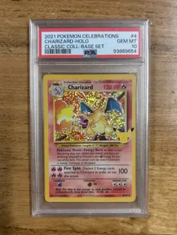 Charizard Holo 4/102 2021 Pokemon Celebrations Classic Collection PSA 10 - Image 1