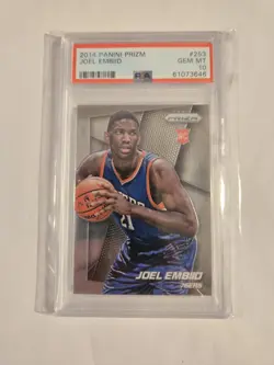 2014 Panini Prizm #253 Joel Embiid Philadelphia 76ers RC Rookie PSA 10 - Image 1