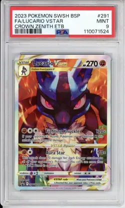 PSA 9 Lucario VSTAR Pokemon Sword & Shield Promo Crown Zenith ETB SWSH291 - Image 3
