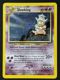 Pokemon TCG Slowking Neo Genesis 14/111 Unlimited Holo Swirl Rare MP WOTC - Image 2