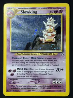 Pokemon TCG Slowking Neo Genesis 14/111 Unlimited Holo Swirl Rare MP WOTC - Image 3