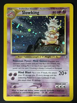 Pokemon TCG Slowking Neo Genesis 14/111 Unlimited Holo Swirl Rare MP WOTC - Image 5