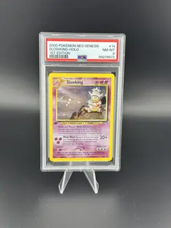 Pokemon TCG Slowking Neo Genesis 1st Edition Holo Card 14/111 PSA 8 - Image 1