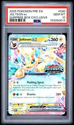 2025 POKEMON PRE EN-PRISMATIC EVOLUTIONS #030 JOLTEON EX PSA 10 - Image 1