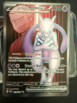 Pokemon Team Rocket’s Mewtwo ex 213/182 Ultra RareFull Art NM/M PSA 10 Candidate - Image 1