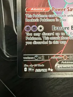 Pokemon Team Rocket’s Mewtwo ex 213/182 Ultra RareFull Art NM/M PSA 10 Candidate - Image 5