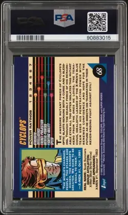 1992 MARVEL UNIVERSE IMPEL CYCLOPS #68 MINT PSA 9 - Image 2