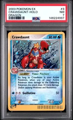-2003 POKEMON EX DRAGON CRAWDAUNT #3/97 REVERSE HOLO RARE FOIL PSA 7 - Image 1